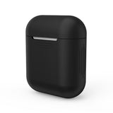 Maxbell Black Silicone Case Cover Holder Pouch Holder Sleeve + White Anti-lost Ear Loop Strap Wrap For Earpods AirPods  Earphones Charging Box