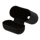 Maxbell Black Silicone Case Cover Holder Pouch Holder Sleeve + White Anti-lost Ear Loop Strap Wrap For Earpods AirPods  Earphones Charging Box