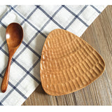 Maxbell Beech Wooden Serving Plate Tray for Home Cafe Bar Restaurant Use Salt Sugar Sauce Cake Dish Pastry Holder Serving Triangle Tray