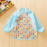 Maxbell Kids Baby Waterproof Soft Blue Polka Dot Overclothes Feeding Apron