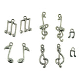 Maxbell 40 Pieces Tibetan Silver Mixed Music Note Symbol DIY Charms Pendants Finding