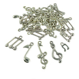 Maxbell 40 Pieces Tibetan Silver Mixed Music Note Symbol DIY Charms Pendants Finding