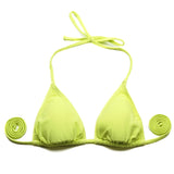 Maxbell Fashionable Low Rise Full Lined Highly Elastic Polyamide Fabric Bikini Swimwear Swimsuit Greenish Yellow S