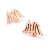 Maxbell Stainless Steel Ear Stud Rose Gold Fly Dragon Fashion Earrings Jewelry Men Women Creative Jewelry