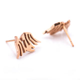 Maxbell Stainless Steel Ear Stud Rose Gold Fly Dragon Fashion Earrings Jewelry Men Women Creative Jewelry