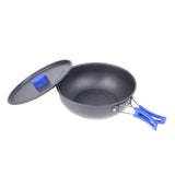 Maxbell Portable Outdoor Cookware Aluminum Cooking Frying Pan Camping Picnic Hiking Utensils Lidded with Carry Bag