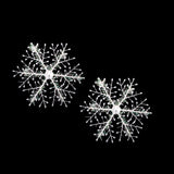 Maxbell Set Of 6PCS Snowflake Ornaments Christmas Round Windows Door Xmas Tree Decor White