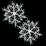 Maxbell Set Of 6PCS Snowflake Ornaments Christmas Round Windows Door Xmas Tree Decor White