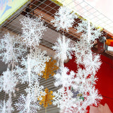 Maxbell Set Of 6PCS Snowflake Ornaments Christmas Round Windows Door Xmas Tree Decor White