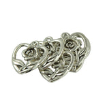 Maxbell 50 Pcs Tibetan Silver Filigree Rose Flower Leaf Love Heart Charms DIY Making