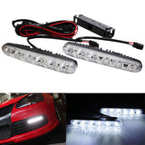 Maxbell 2 Pieces 6 LED Double Color White & Amber Daytime Running Light Turn Signals Lights