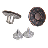 Maxbell 50pcs NO-SEW Metal Copper Jeans Tack Snap Jacket  Soldier Buttons 17mm