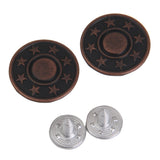 Maxbell 50pcs NO-SEW Metal Copper Jeans Tack Snap Jacket  Soldier Buttons 17mm