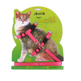 Maxbell Set Of Nylon Breathable Comfortable Cat Large Adjustable I-Shaped Harness With Leash Pink