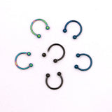 Maxbell 3 Pairs Stainless Steel Horseshoe Circular Ball Septum Lip Nose Ear Piercing Jewelry