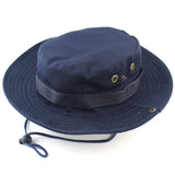 Maxbell Men Women Fashionable Outdoor Hiking Camping Hunting Hat Cap Wide Brim Fishing Hat Sun Hat Cap Dark Blue