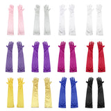 Maxbell Women Ladies Fashionable Opera Evening Wedding Bridal Prom Party Long Satin Gloves 1 Pair Yellow