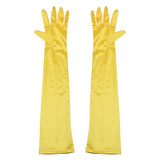 Maxbell Women Ladies Fashionable Opera Evening Wedding Bridal Prom Party Long Satin Gloves 1 Pair Yellow