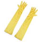 Maxbell Women Ladies Fashionable Opera Evening Wedding Bridal Prom Party Long Satin Gloves 1 Pair Yellow