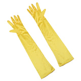 Maxbell Women Ladies Fashionable Opera Evening Wedding Bridal Prom Party Long Satin Gloves 1 Pair Yellow