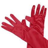 Maxbell Women Ladies Fashionable Opera Evening Wedding Bridal Prom Party Long Satin Gloves 1 Pair Red