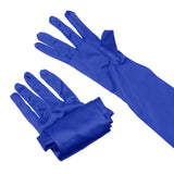 Maxbell Women Ladies Fashionable Opera Evening Wedding Bridal Prom Party Long Satin Gloves 1 Pair Blue