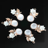 Maxbell 10x Fashion Connectors Jewelry Making Charms Pendant Pearl Button DIY Craft