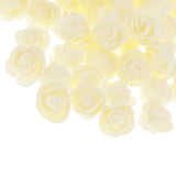 Maxbell Pack of 100PCS PE Plastic Rose Head Artificial Flower Home Bridal Bouquet Wedding Party Garden Floral Decor -Milky White
