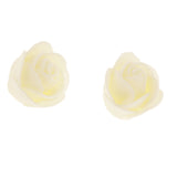 Maxbell Pack of 100PCS PE Plastic Rose Head Artificial Flower Home Bridal Bouquet Wedding Party Garden Floral Decor -Milky White