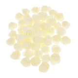 Maxbell Pack of 100PCS PE Plastic Rose Head Artificial Flower Home Bridal Bouquet Wedding Party Garden Floral Decor -Milky White