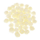 Maxbell Pack of 100PCS PE Plastic Rose Head Artificial Flower Home Bridal Bouquet Wedding Party Garden Floral Decor -Milky White