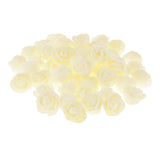 Maxbell Pack of 100PCS PE Plastic Rose Head Artificial Flower Home Bridal Bouquet Wedding Party Garden Floral Decor -Milky White