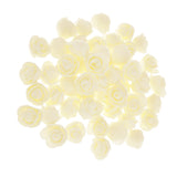 Maxbell Pack of 100PCS PE Plastic Rose Head Artificial Flower Home Bridal Bouquet Wedding Party Garden Floral Decor -Milky White