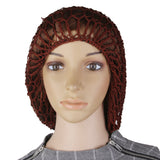 Maxbell 1x Women Soft Rayon Snood Hair Net Fashion Crochet Hairnet Cap Brown