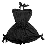 Maxbell Women Girls Summer Fashionable Beachwear Strapless V Neck Playsuit Bodycon Party Jumpsuit Trousers Black Size XL