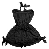 Maxbell Women Girls Summer Fashionable Beachwear Strapless V Neck Playsuit Bodycon Party Jumpsuit Trousers Black Size XL