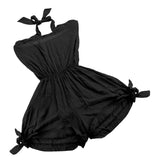 Maxbell Women Girls Summer Fashionable Beachwear Strapless V Neck Playsuit Bodycon Party Jumpsuit Trousers Black Size XL