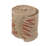 Maxbell Roll Of 2M Beautiful Christmas Tree Pattern Burlap Ribbon Craft Home Christmas Gift Brown Red