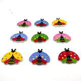 Maxbell 100 Pieces Ladybird Wooden Button Cartoon Animal Buttons DIY Craft Supplies 24mm