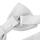 Maxbell 3pcs Men's Satin Bow Tie Cummerbund Hanky Handkerchief White