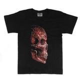 Maxbell 3D Skull Shoulder Sleeves Crew Neck Glow In The Dark T-Shirt Tees XXXL  Black