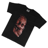 Maxbell 3D Skull Shoulder Sleeves Crew Neck Glow In The Dark T-Shirt Tees XXXL  Black