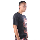 Maxbell 3D Skull Shoulder Sleeves Crew Neck Glow In The Dark T-Shirt Tees XXXL  Black