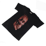 Maxbell 3D Skull Shoulder Sleeves Crew Neck Glow In The Dark T-Shirt Tees XXXL  Black