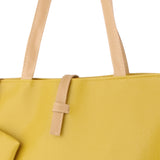 Maxbell Large Womens Leather Style Tote Shoulder Bag Handbag Yellow