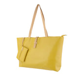 Maxbell Large Womens Leather Style Tote Shoulder Bag Handbag Yellow