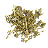 Maxbell 50 Pieces Mixed Pattern Key Pendants DIY Charms Jewelry DIY Making Findings Crafts