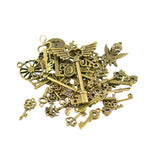 Maxbell 50 Pieces Mixed Pattern Key Pendants DIY Charms Jewelry DIY Making Findings Crafts