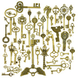 Maxbell 50 Pieces Mixed Pattern Key Pendants DIY Charms Jewelry DIY Making Findings Crafts