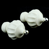 Maxbell 2Pcs Plastic 28mm Inner Dia. Window Drapery Curtain Rod End Drapery Pole Rail Decorative Head #9